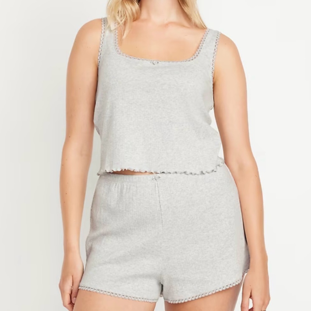 Old Navy Pointelle Cropped Tank Top - Picture 2 of 8